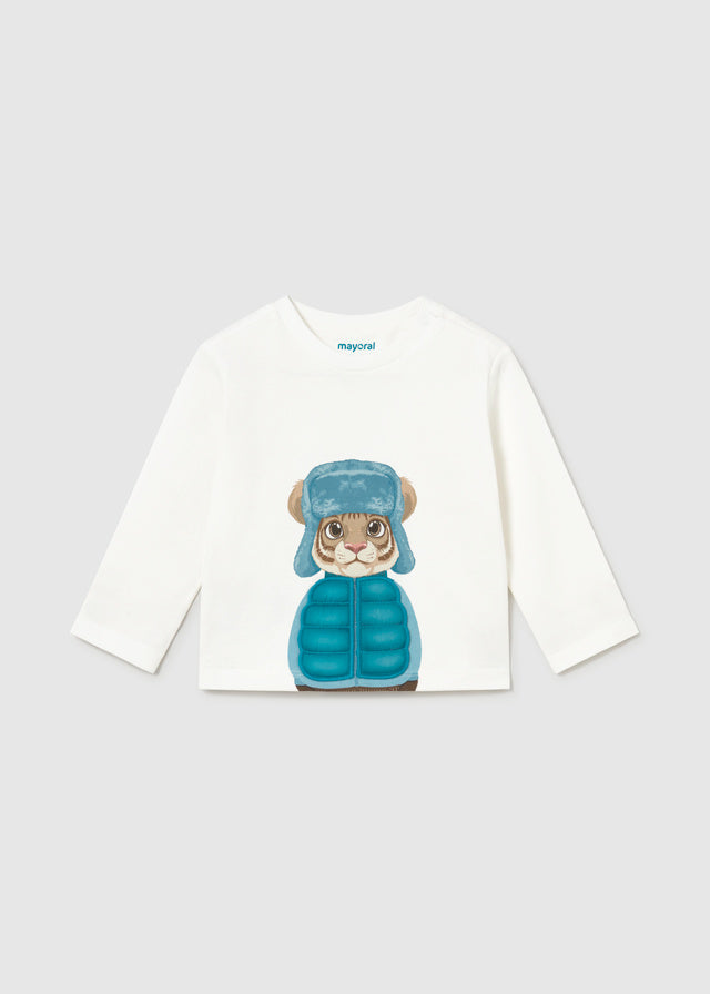 Mayoral Baby Junge Shirt animal play Sahne-Blau Ansicht 4