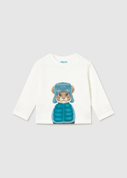 Mayoral Baby Junge Shirt animal play Sahne-Blau Ansicht 4