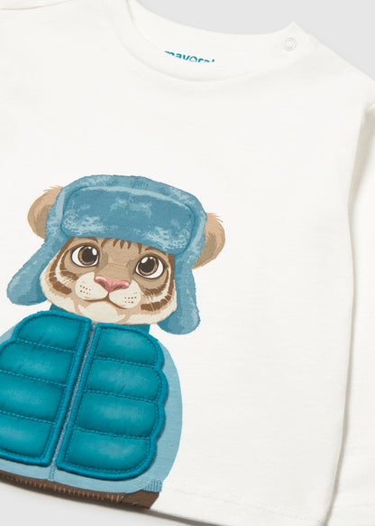 Mayoral Baby Junge Shirt animal play Sahne-Blau Ansicht 6