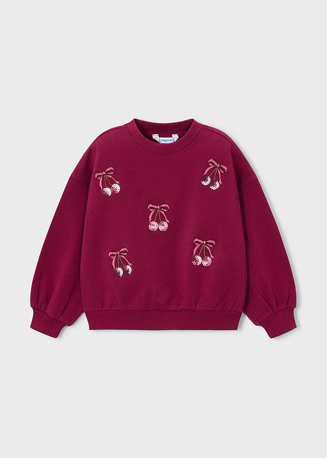 Mayoral Mädchen Pullover bestickt Cherry Ansicht 4