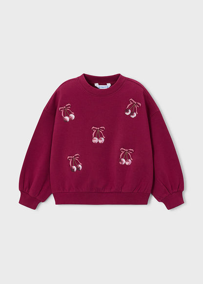 Mayoral Mädchen Pullover bestickt Cherry Ansicht 4