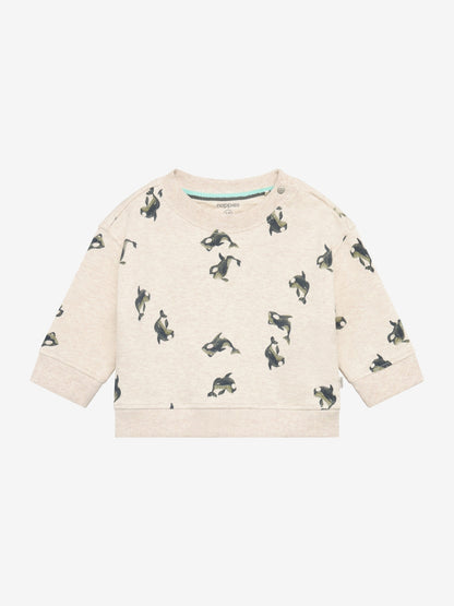 Noppies Mädchen Sweatshirt Sand Melange mit Pferdeprint