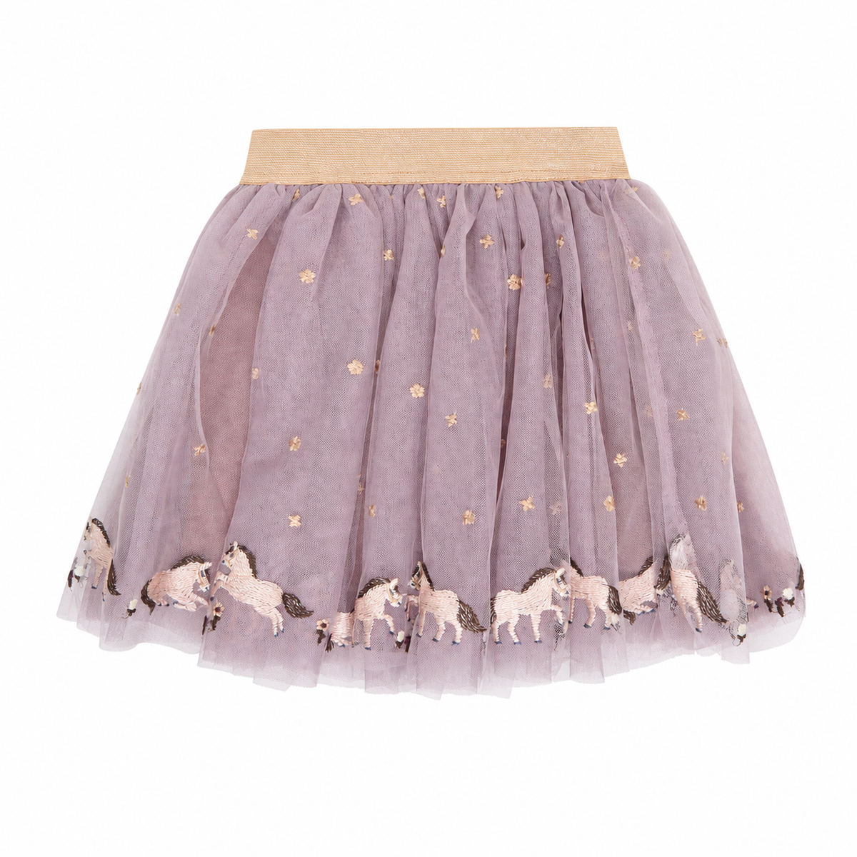 Minymo Mädchen Rock Mesh mit Stickerei – Beige