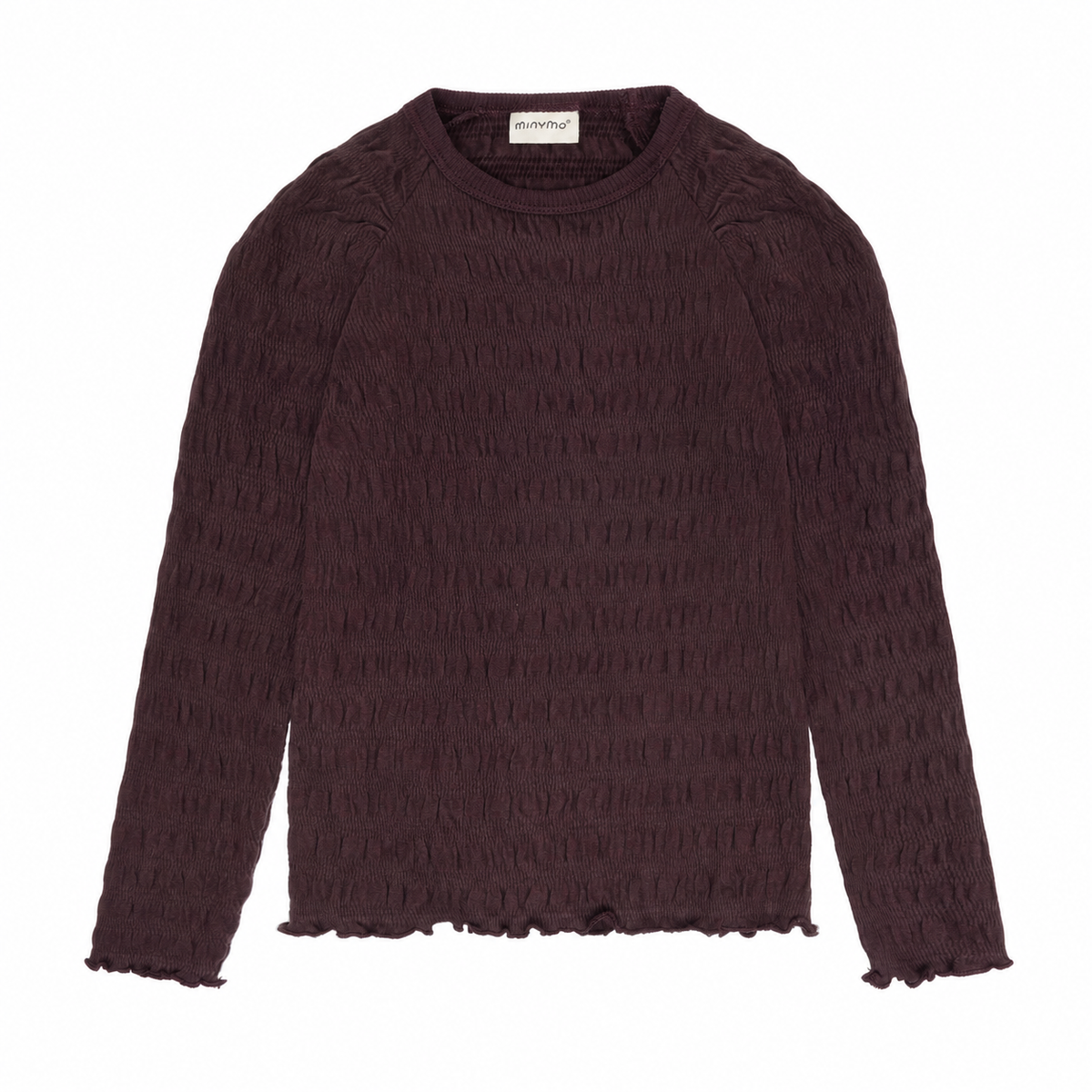 Minymo Mädchen Langarmshirt strukturiert – Bordeaux