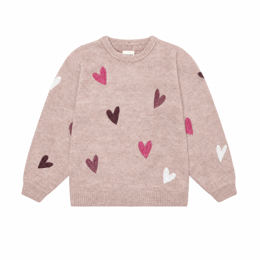 Minymo Mädchen Strickpullover gemustert – Beige