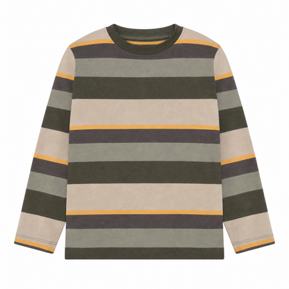 Minymo Jungen Langarmshirt gestreift – Grün