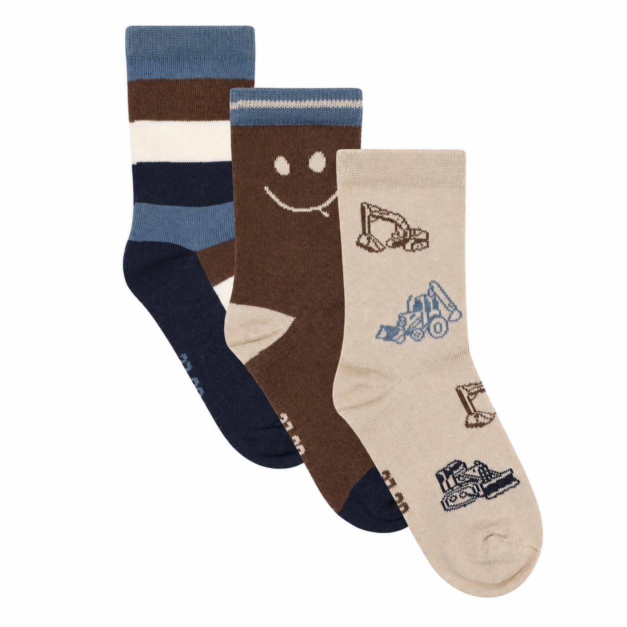 Minymo Jungen Socken 3er-Pack gemustert – Grau