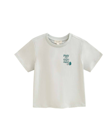 Jungen-T-Shirt Kurzarm Rundhals Motiv auf dem Rücken