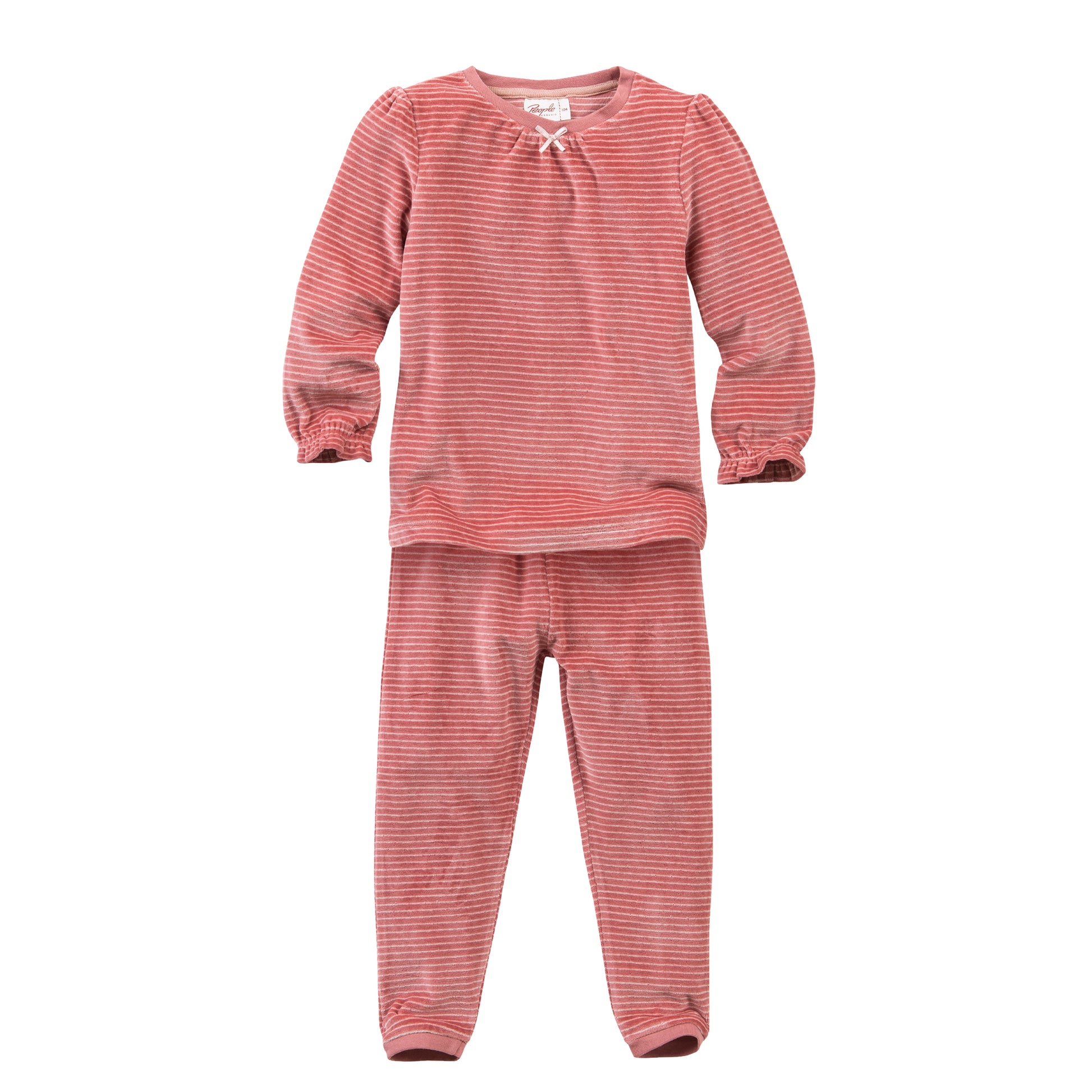 People Wear Organic Nicki-Schlafanzug rosa geringelt