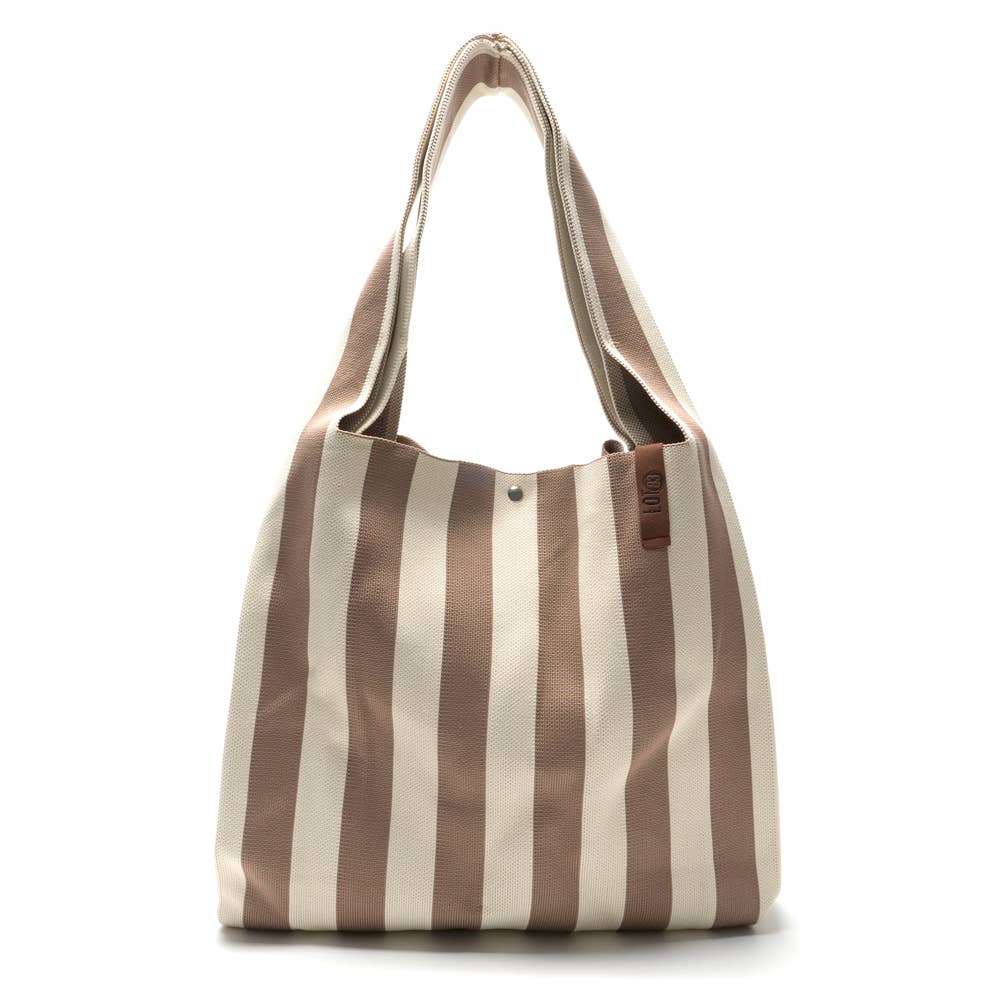 LOT83 Shopper Lois 23 Creme Taupe gestreift