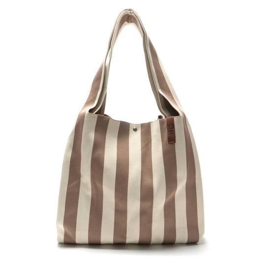 LOT83 Shopper Lois 23 Creme Taupe gestreift