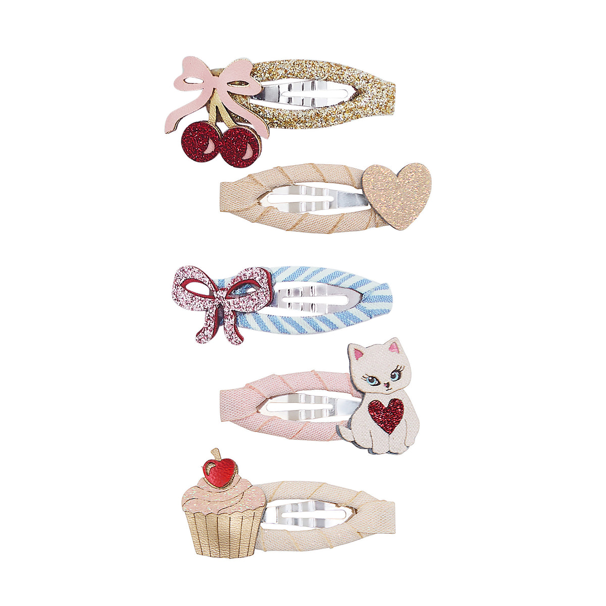 Mimi & Lula Kätzchen & Schleifen Mini-Haarspangen – 5er-Set