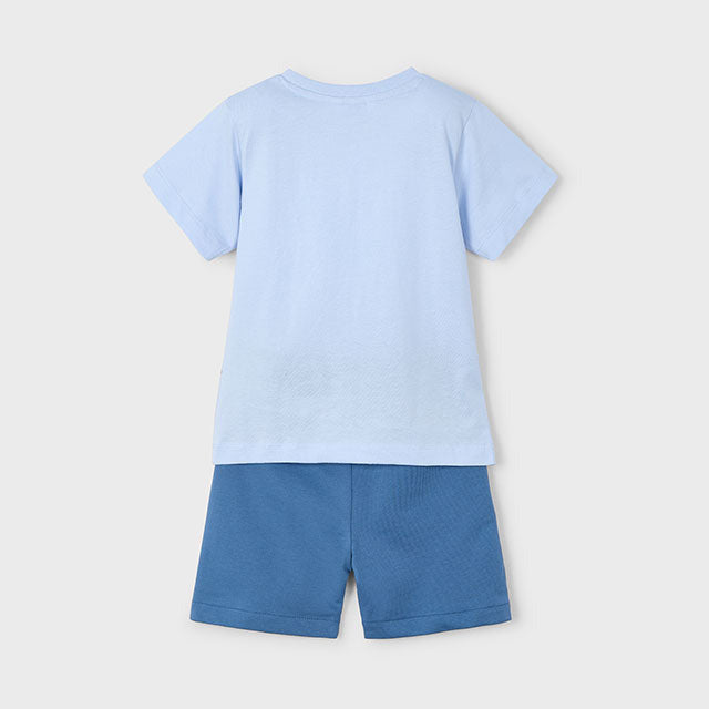 Mayoral Set aus T-Shirt und Shorts mit Schildkröten-Motiv I Blau