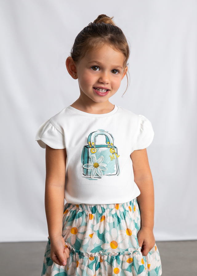 Mayoral T-Shirt Mädchen Weiß Mokkini