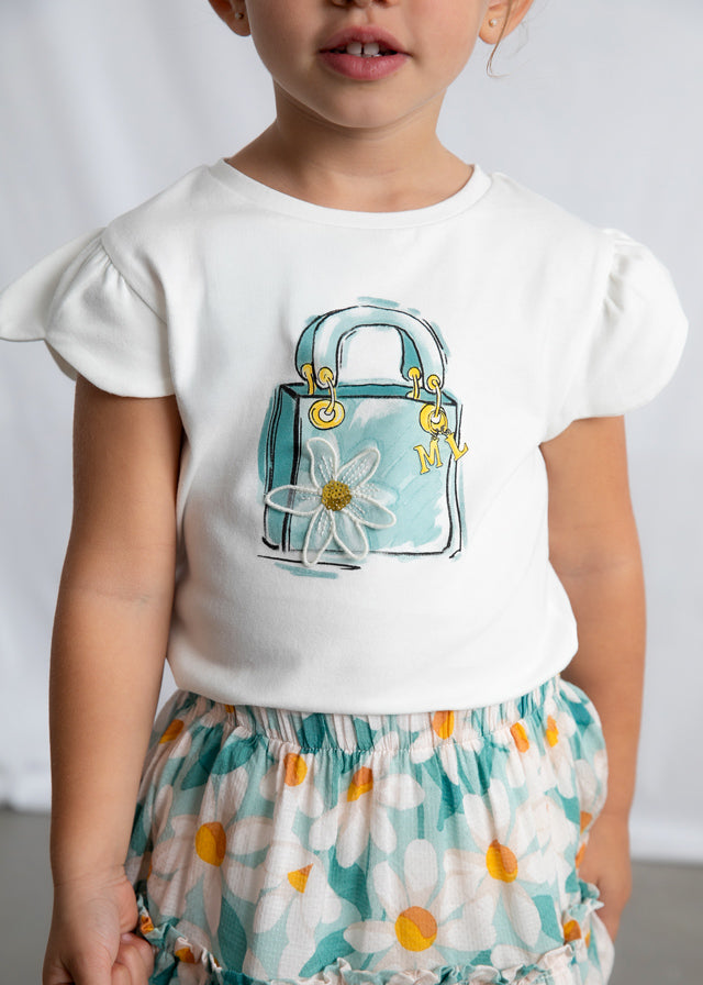 Mayoral T-Shirt Mädchen Weiß Mokkini