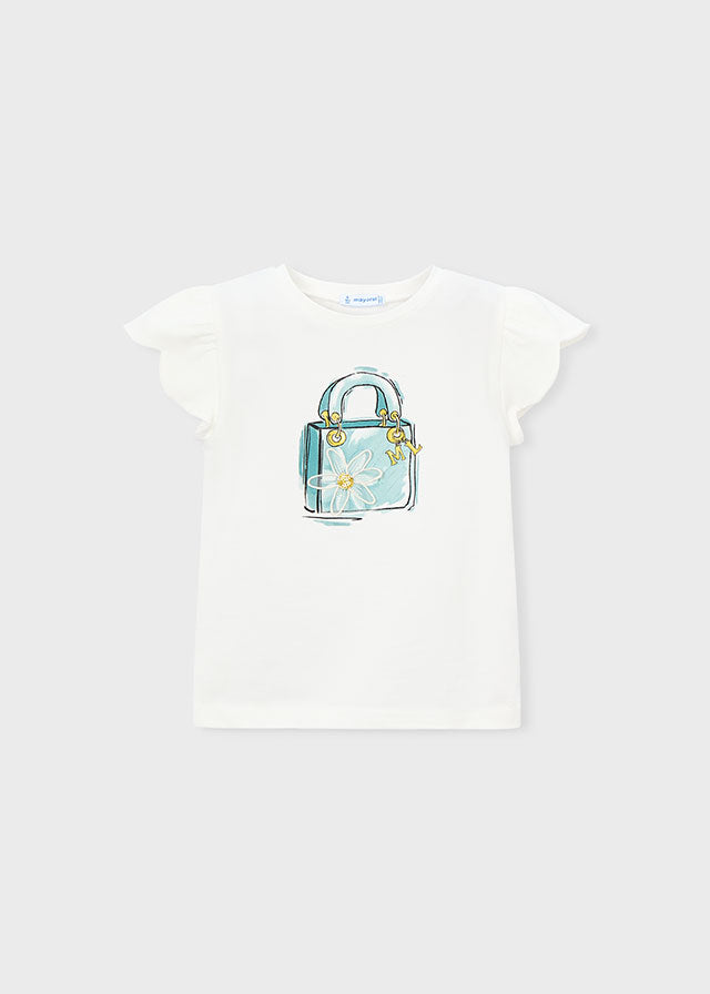 Mayoral T-Shirt Mädchen Weiß Mokkini