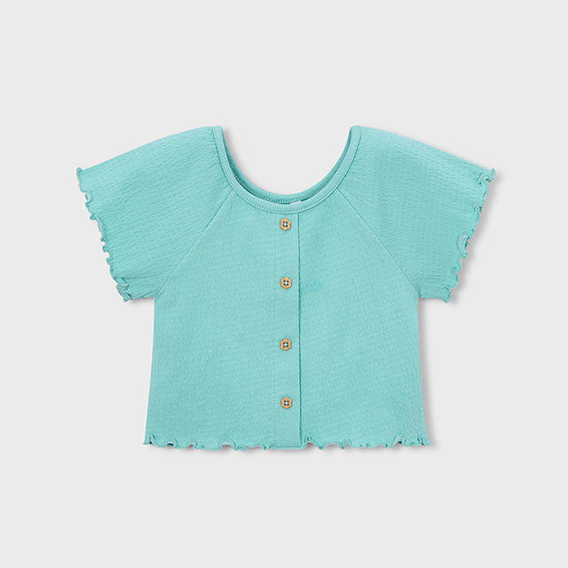 Mayoral Mädchen T-Shirt Türkis mit Knopfleiste