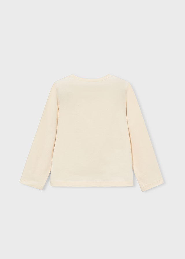 Mayoral Mädchen Langarmshirt Creme mit Fahrrad