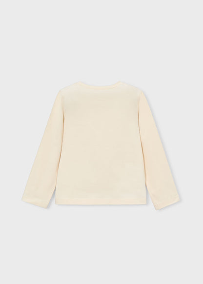 Mayoral Mädchen Langarmshirt Creme mit Fahrrad