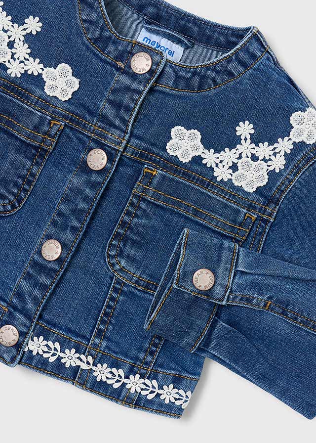 Mayoral Jeans Jacke Guipure in Dunkel für Kinder