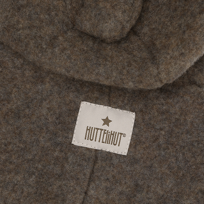 HUTTEliHUT Baby Wollfleece Overall mit Ohren – Brown Melange