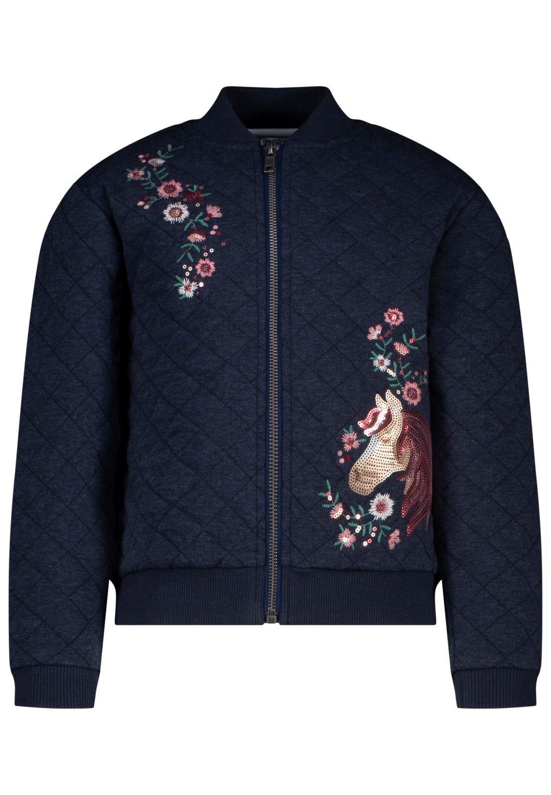 Salt and Pepper Mädchen Steppjacke mit Stickerei – Blau