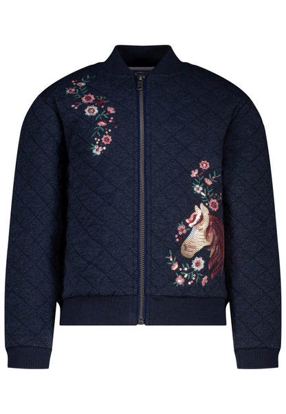 Salt and Pepper Mädchen Steppjacke mit Stickerei – Blau