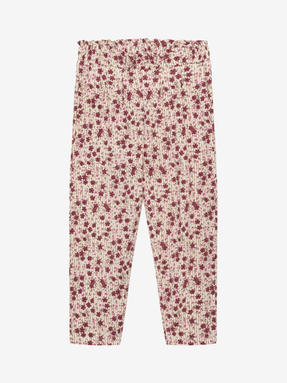Minymo Mädchen Leggings – Rosa mit Blumenmuster
