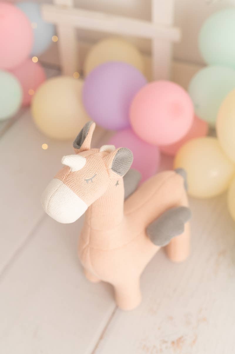 Rosa geflügeltes Einhorn aus 100 % Baumwolle