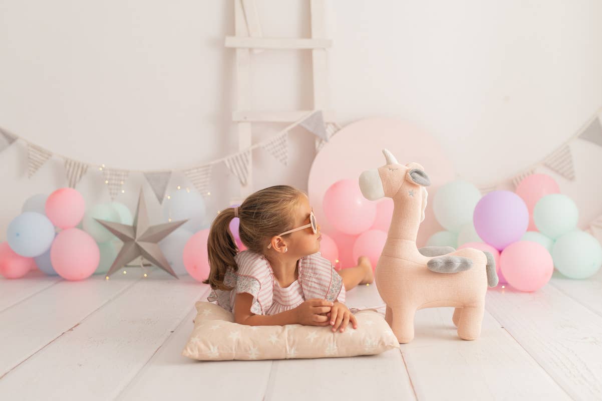 Rosa geflügeltes Einhorn aus 100 % Baumwolle
