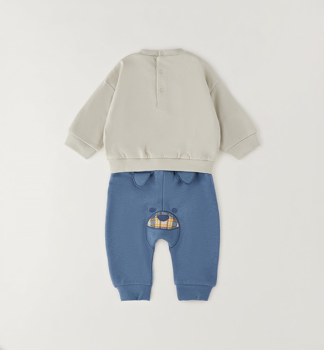Minibanda Baby Jungen Jogginganzug Beige mit Hunde-Motiv