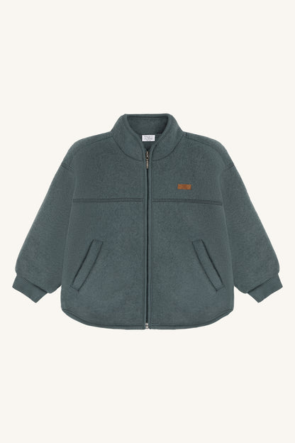 Hust & Claire Kinder Fleecejacke HCEmi Zip Jacket Wool - Balsam Green - Extra 0