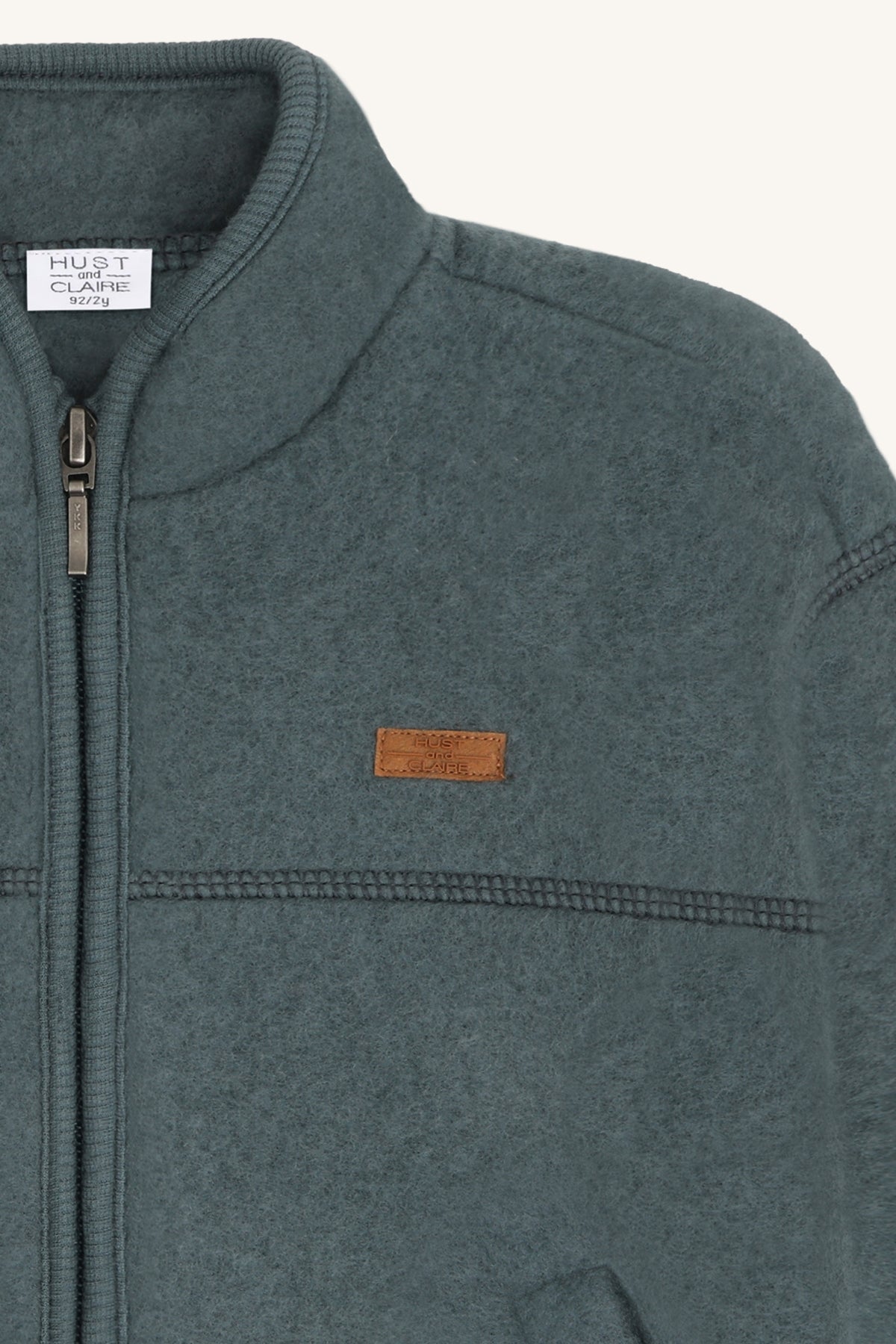 Hust & Claire Kinder Fleecejacke HCEmi Zip Jacket Wool - Balsam Green - Extra 2 (3)