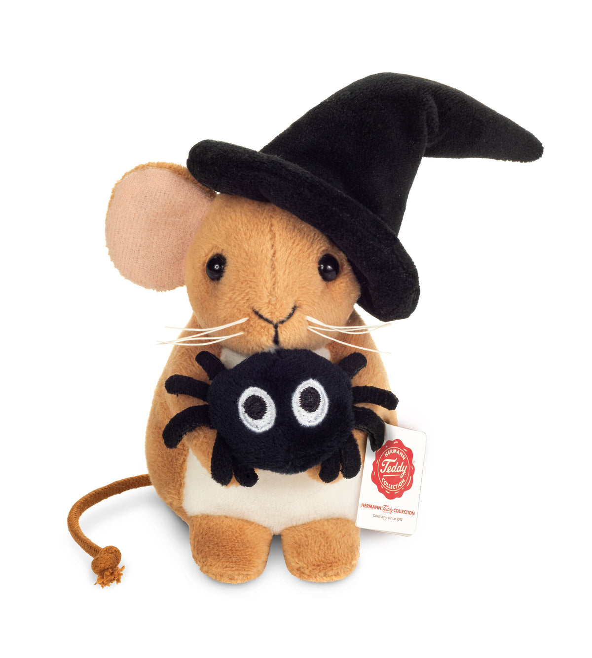 Halloweenmaus m. Spinne 11 cm - Plüschtier - Stofftier