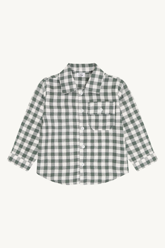 Hust & Claire Jungen Hemd HCRavn Muslin Check - Balsam Green - Main