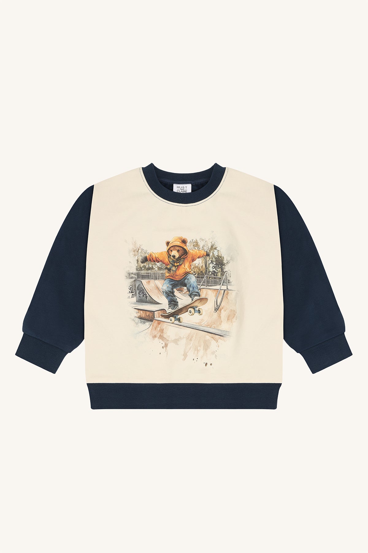 Hust & Claire Jungen Shirt HCSejer Skating Bear - Blues - Extra 0