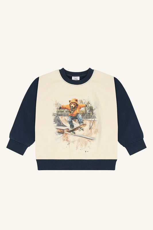Hust & Claire Jungen Shirt HCSejer Skating Bear - Blues - Extra 0