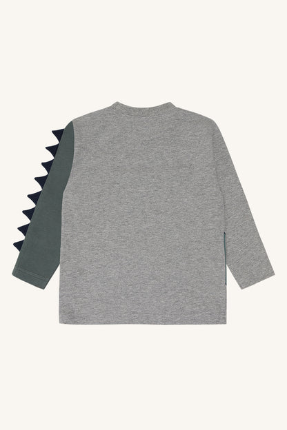 Hust & Claire Jungen Shirt HCAnton Dino - Grey Melange - Extra 1 (2)