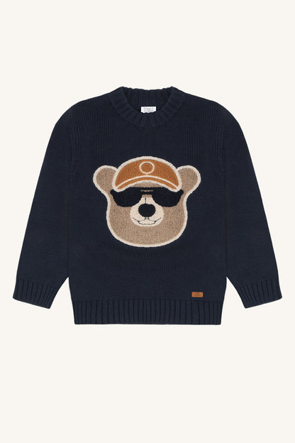 Hust & Claire Jungen Pullover HCPelle Bear - Blues - Extra 0