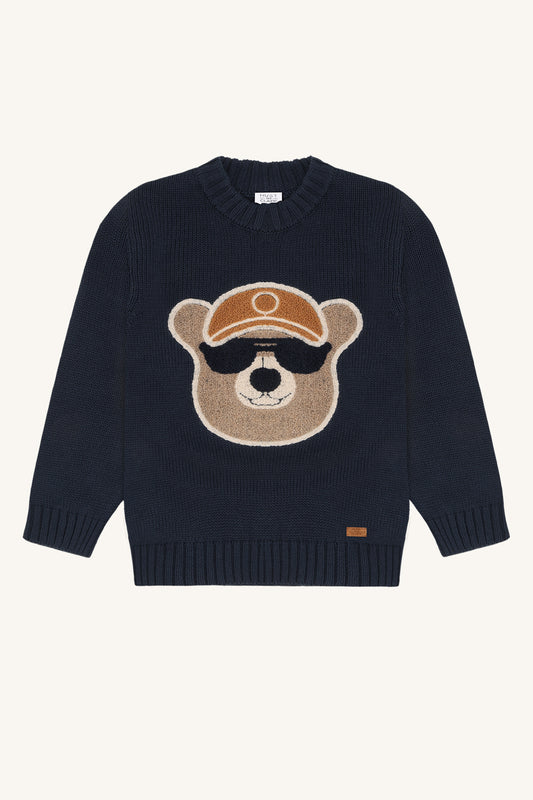Hust & Claire Jungen Pullover HCPelle Bear - Blues - Extra 0