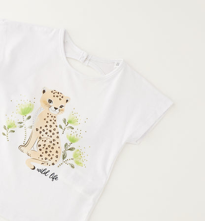 iDO T-Shirt Mädchen Optical White Mokkini