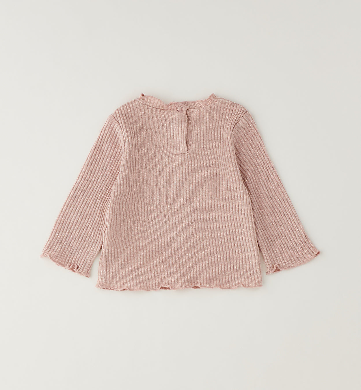 Ido Mädchen Ripp-Langarmshirt Rosa mit Glitzer