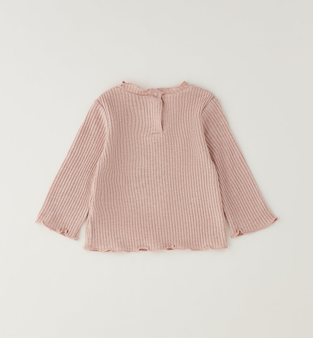 Ido Mädchen Ripp-Langarmshirt Rosa mit Glitzer