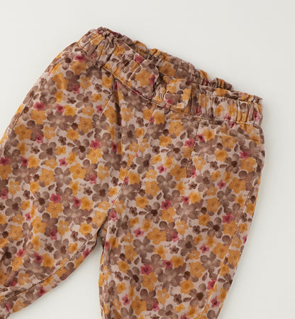 iDO Mädchen Hose mit Blumenprint in Haselnuss und Fuchsia – Vorderansicht