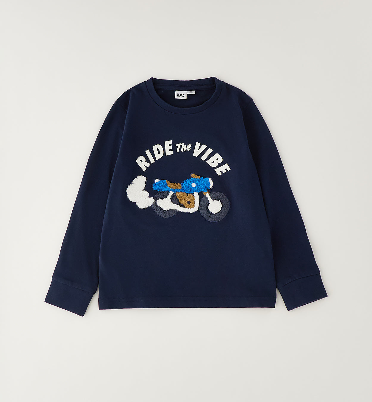 iDO Jungen Langarmshirt mit Motorrad – gefaltete Ansicht