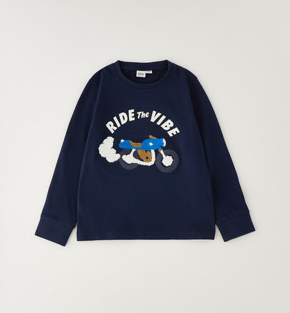 iDO Jungen Langarmshirt mit Motorrad – gefaltete Ansicht