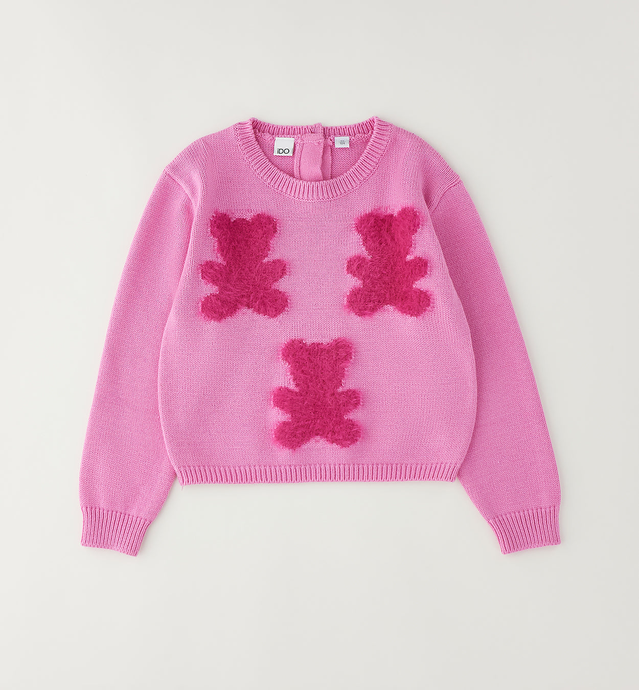 iDO Mädchen Strickpullover mit Teddy-Motiven – gefaltete Ansicht