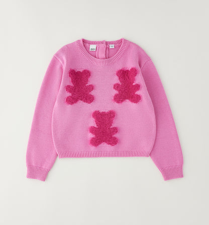 iDO Mädchen Strickpullover mit Teddy-Motiven – gefaltete Ansicht