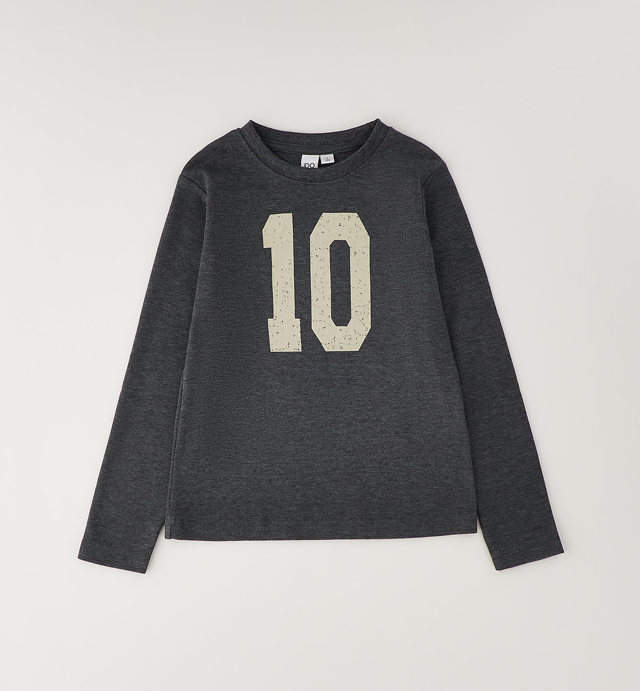 iDO Mädchen Langarmshirt Dunkelgrau mit Zahlenprint 10