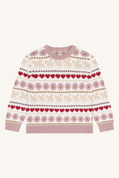 Hust & Claire Maedchen Pullover HCPippa Unicorn - Ivory - Main